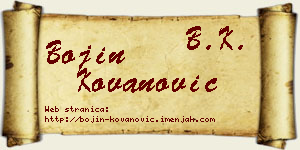 Bojin Kovanović vizit kartica